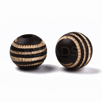 Painted Natural Wood Beads X-WOOD-T021-54A-02-1