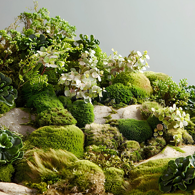 Polyester Artificial Moss DIY-WH0589-75-1