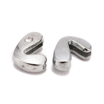 Letter Slider Beads for Watch Band Bracelet Making ALRI-O012-L-NR-1