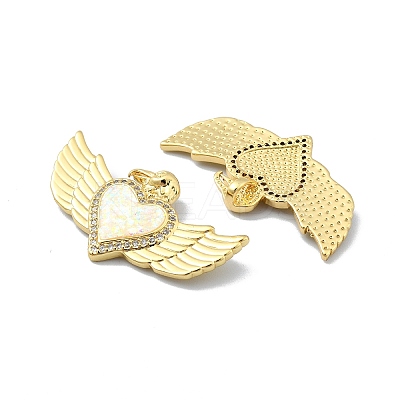 Brass Micro Pave Clear Cubic Zirconia Pendants KK-A221-19F-G-1