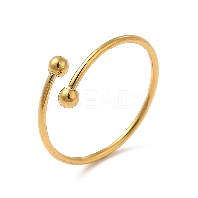 Ion Plating(IP) 304 Stainless Steel Wire Wrapped Open Cuff Ring for Women X-RJEW-E066-12G-1