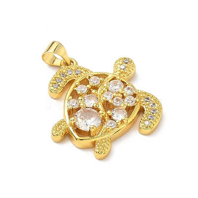 Brass Micro Pave Cubic Zirconia Pendants KK-D426-05G-1