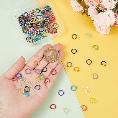 160pcs 16 Colors Baking Paint Iron Jump Rings IFIN-PH0001-85-1