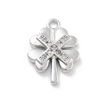Brass Micro Pave Clear Cubic Zirconia Pendants LS-ZIRC-I067-01A-1
