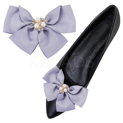 Polyester Bowknot Shoe Decorations FIND-WH0002-18B-1