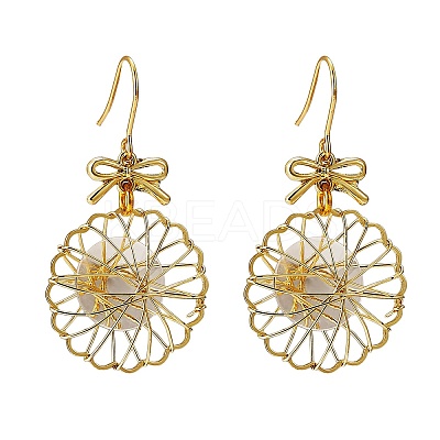 Eco-Friendly Flower Iron Pendants Dangle Earrings EJEW-PH01401-05-1