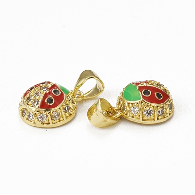 Brass Micro Pave Cubic Zirconia Charms KK-E068-VB322-1