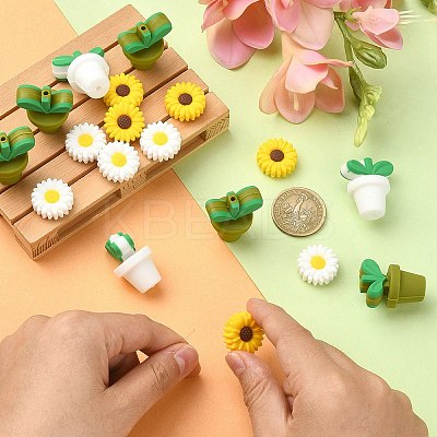 20Pcs 4 Styles Food Grade Eco-Friendly Silicone Focal Beads SIL-YW0001-18-1