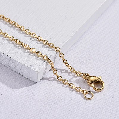 304 Stainless Steel Cable Chain Necklace Making STAS-P045-01G-1