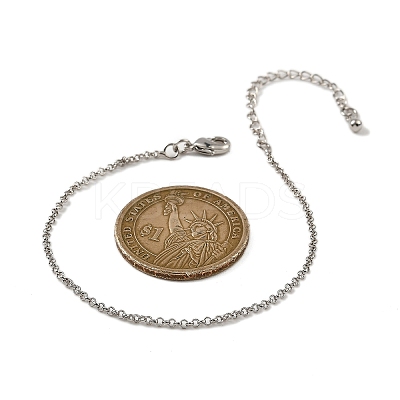 Brass Rolo Chain Bracelets for Women BJEW-G735-05P-1