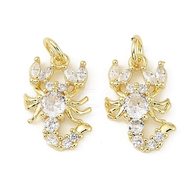 Brass Micro Pave Cubic Zirconia Pendants KK-H527-22G-1