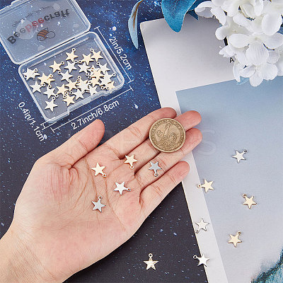 50Pcs 2 Colors Brass Pendants KK-BBC0007-60-1