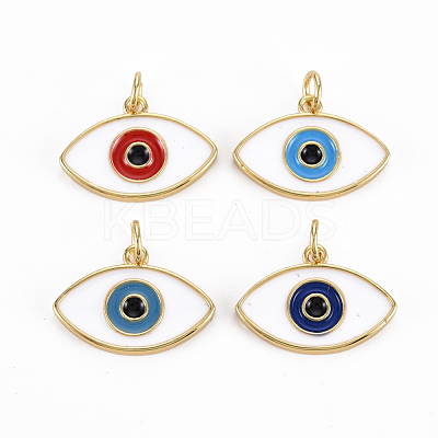 Brass Enamel Pendants KK-Q283-035-NR-1