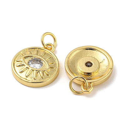 Rack Plating Brass Micro Pave Cubic Zirconia Pendants KK-A200-19G-1