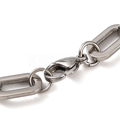201 Stainless Steel Oval Link Chain Bracelets BJEW-B078-69EBP-1