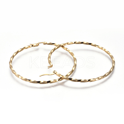 201 Stainless Steel Big Hoop Earrings EJEW-A054-06A-G-1