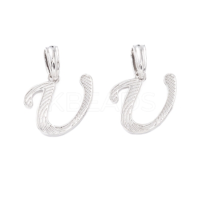 Rack Plating Eco-Friendly Brass Letter Pendants KK-K265-02P-U-1