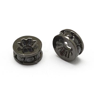 Brass Micro Pave Grade AAA Cubic Zirconia Bead Spacers ZIRC-G100-6mm-61B-NR-1