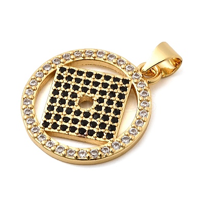 Brass Micro Pave Cubic Zirconia Pendants KK-I360-060G-1