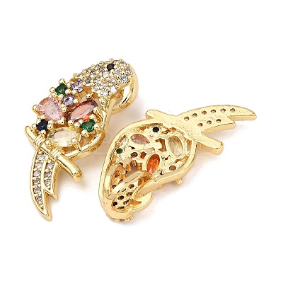 Brass Micro Pave Colorful Cubic Zirconia Pendants KK-G543-04G-02-1