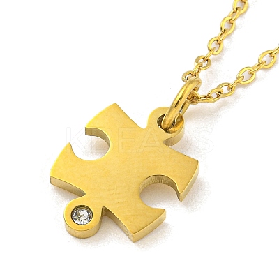 304 Stainless Steel Pendant Necklaces NJEW-M099-01E-G-1