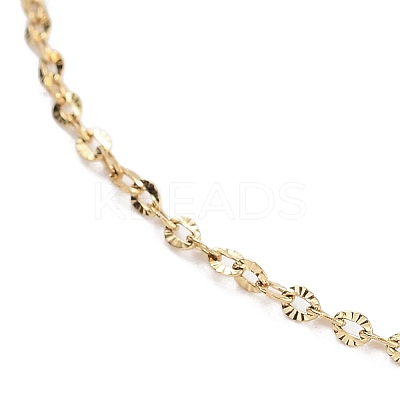 Ion Plating(IP) Adjustable 304 Stainless Steel Dapped Chain Necklaces NJEW-K270-05G-1