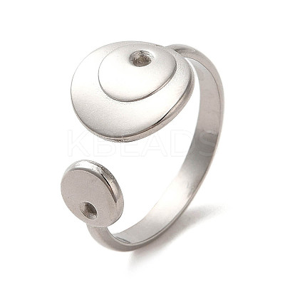 Non-Tarnish 304 Stainless Steel Open Cuff Ring RJEW-C068-05B-P-1
