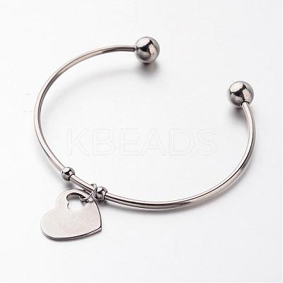 Tarnish Resistant 304 Stainless Steel Cuff Bangles BJEW-JB02389-04-1