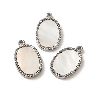 304 Stainless Steel with Shell Pendants STAS-L022-330P-1