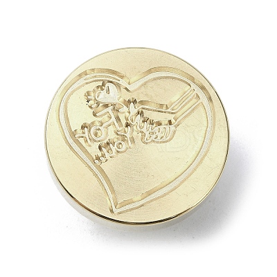 Give You My Heart Wax Seal Brass Stamp Heads AJEW-M038-01L-G-1