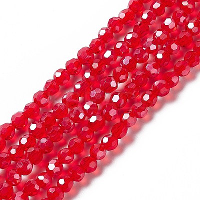Electroplate Glass Bead Strands EGLA-R015-4mm-20-1