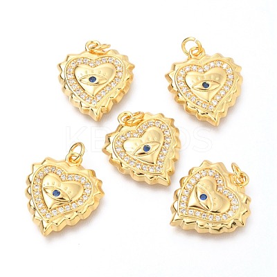 Brass Micro Pave Clear & Blue Grade AAA Cubic Zirconia Pendants ZIRC-O036-12G-1