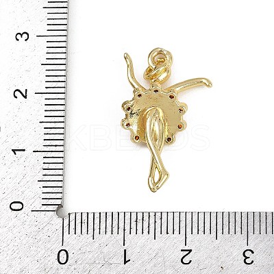 Brass Micro Pave Cubic Zirconia Pendants KK-D409-42G-A-1