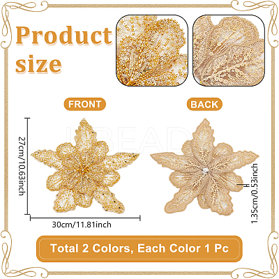 2Pcs 2 Colors Flower Decorative Corsages for Clothing Accessories FIND-NB0006-52-1