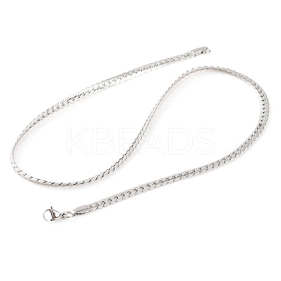 Non-Tarnish 304 Stainless Steel Twist Chain Necklaces for Women NJEW-G140-08B-P-1