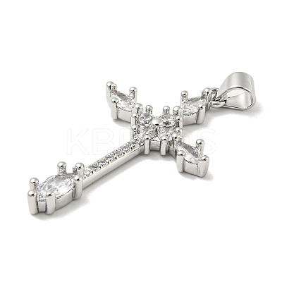 Rack Plating Brass Micro Pave Cubic Zirconia Pendants KK-F869-15P-1