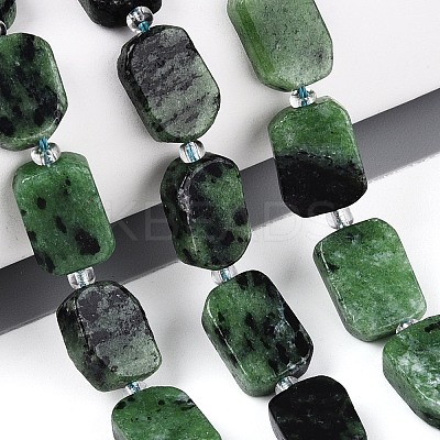 Natural Ruby in Zoisite Beads Strands G-C098-A38-01-1
