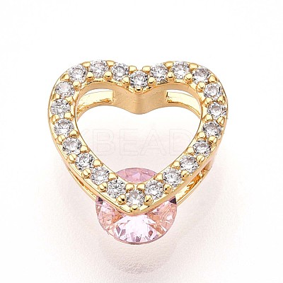 Brass Micro Pave Cubic Zirconia Charms KK-N261-19B-G-1