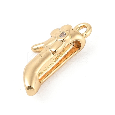 Brass Micro Pave Clear Cubic Zirconia Pendants KK-R219-34B-G-1