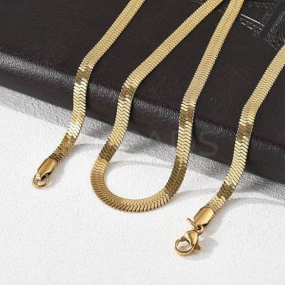 PVD Vacuum Plating 304 Stainless Steel Snake Chains Necklaces NJEW-O058-29G-1