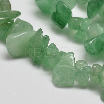 Chip Natural Green Aventurine Beads Strands X-G-N0134-10A-1