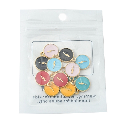 14Pcs 7 Colors Alloy Enamel Pendants ENAM-FS0001-35-1