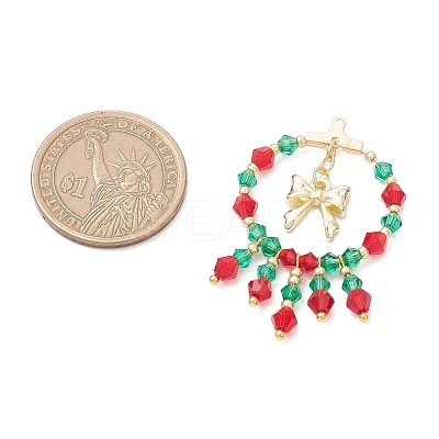 Christmas Themed Handmade Glass Beads Pendants PALLOY-MZ00795-01-1