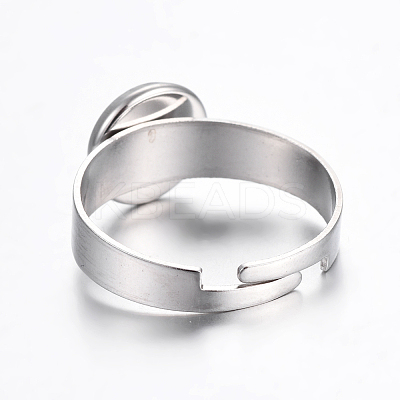 Tarnish Resistant Adjustable 304 Stainless Steel Finger Rings Components LS-STAS-G187-01P-8mm-1