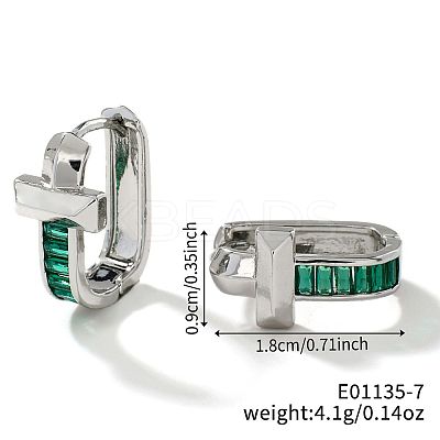 Geometric U-shaped Brass Hoop Earrings for Women SW5755-7-1