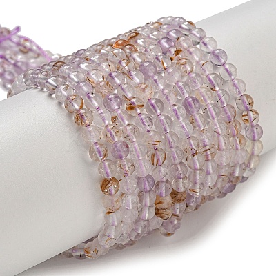Natural Purple Rutilated Quartz Beads Strands G-B099-C01-01-1