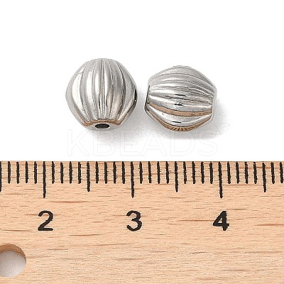 Non-Tarnish 304 Stainless Steel Corrugated Beads STAS-I203-30P-1