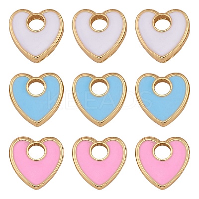9Pcs 3 Colors Rack Plating Eco-friendly Brass Enamel Charms FIND-SZ0002-45-1
