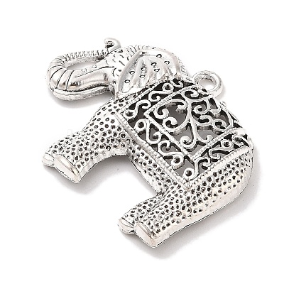 Tibetan Style Alloy Elephant Big Pendants X-TIBEP-Q043-280-RS-1