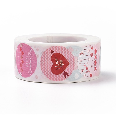 Valentine's Day Round Paper Stickers DIY-I107-03A-1